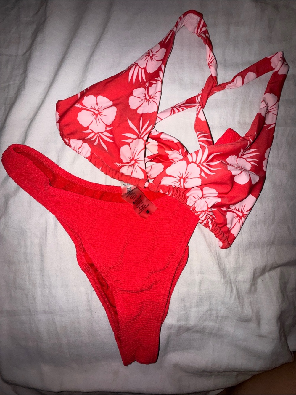 Tilly's Red Floral Halter Bikini Set